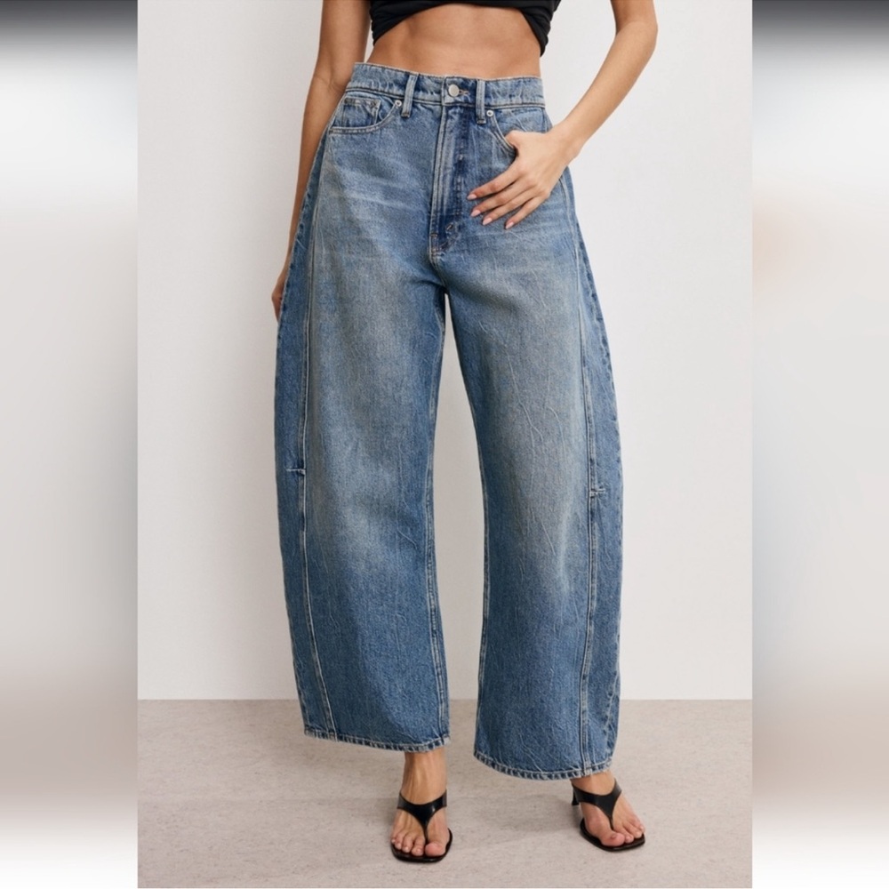 NWT Good American Good Extreme Barrel Jeans sz 6/28 Wide Leg High Rise Baggy - Picture 7 of 16